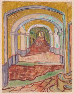 Corredor del asilo de Saint-Paul en Saint-Rémy, de Van Gogh