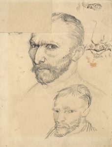Dos autorretratos y varios detalles, de Van Gogh
