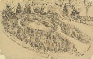 Jardín público con la casa de Vincent al fondo, de Van Gogh