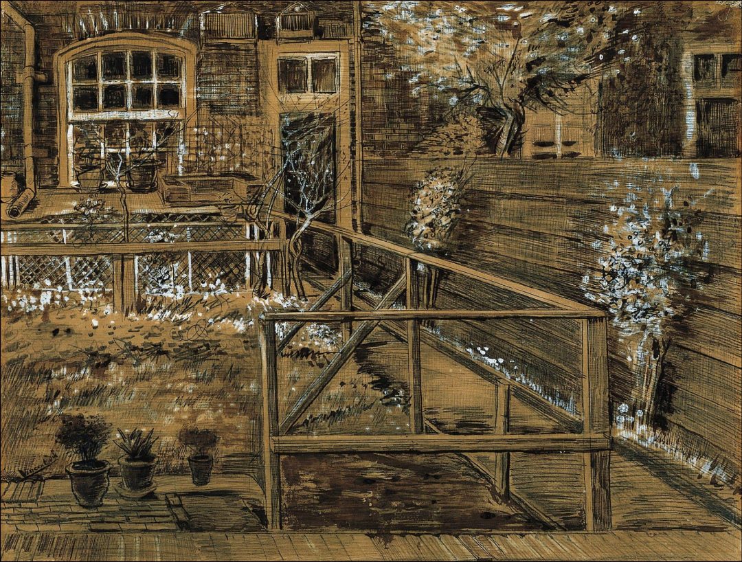 El patio de la casa de la madre de Sien, de Vincent van Gogh