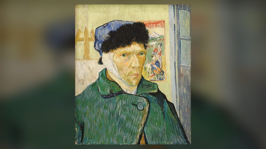 Autorretrato com a Orelha Enfaixada de Van Gogh (1889), papel de parede em alta resolução
