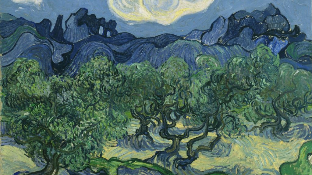 As Oliveiras de Van Gogh (1889), papel de parede em alta resolução