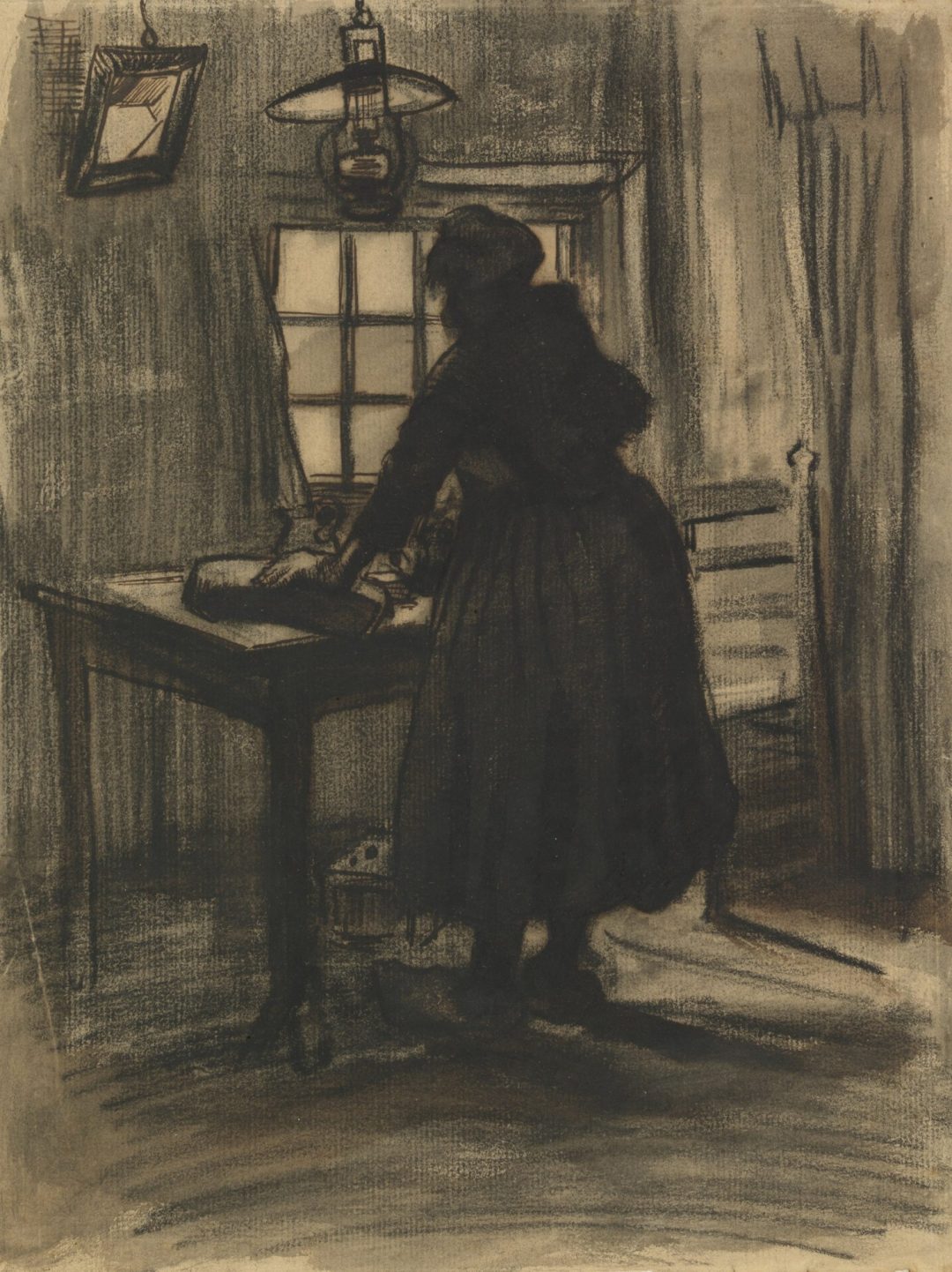 Mujer cortando pan (Nuenen, 1885), de Vincent van Gogh