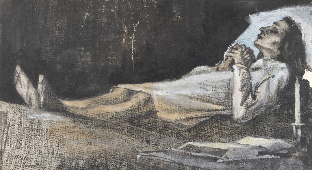 Mujer en su lecho de muerte (La Haya, 1883), de Vincent van Gogh