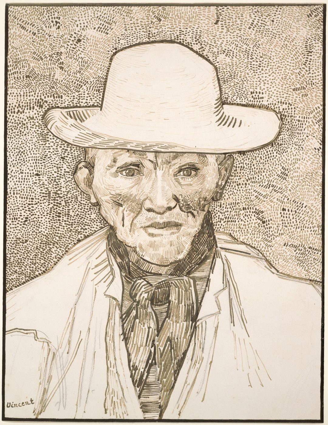 Retrato de Patience Escalier, dibujo (Arlés, 1888), de Vincent van Gogh