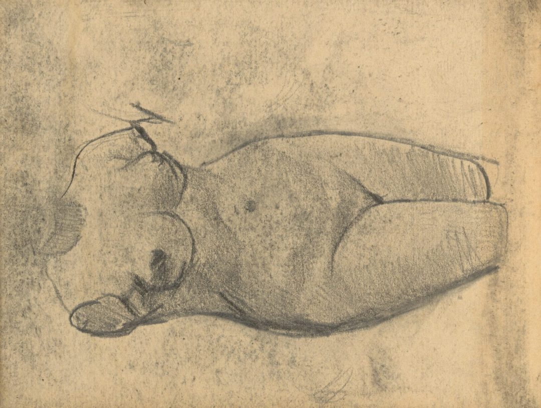 Torso de mujer de yeso (dibujo, Amberes, 1886), de Vincent van Gogh