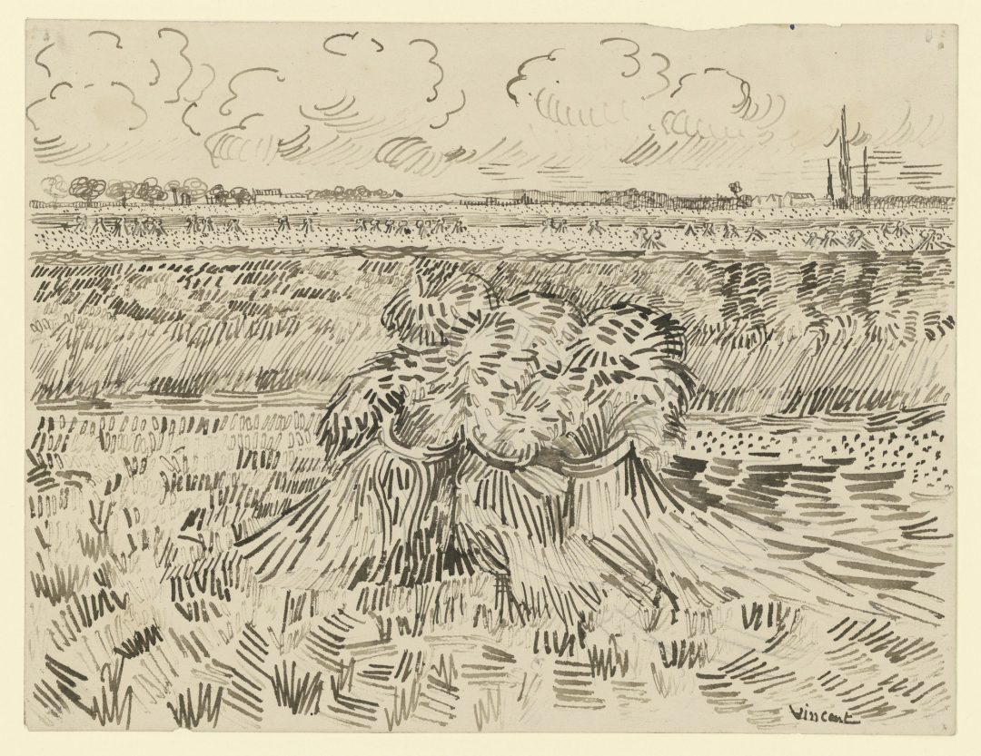 Trigal con gavillas, de Vincent van Gogh