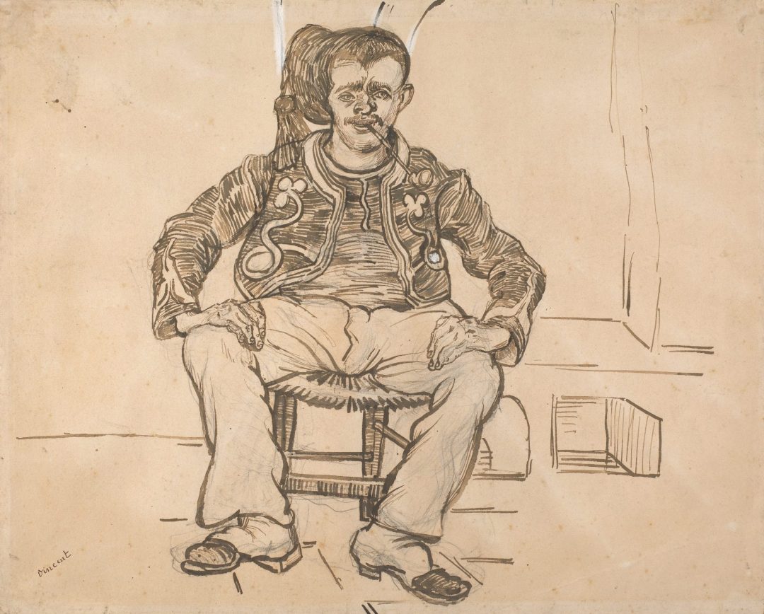 Zuavo sentado (dibujo), de Vincent van Gogh